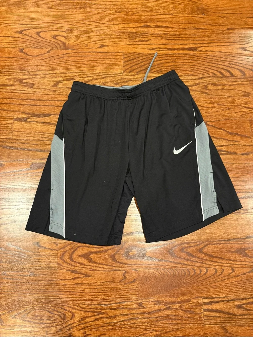 Nike Men’s Black Athletic Shorts with Gray Side Panels
